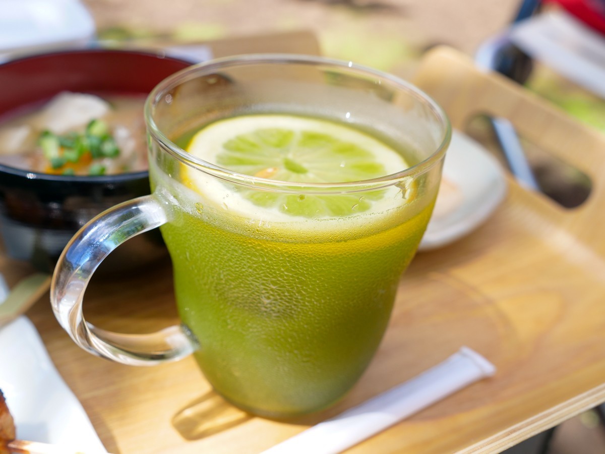 しそジュース炭酸割り 緑茶レモン