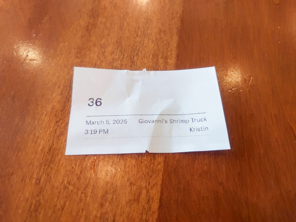 Giovanni's Shrimp 番号札