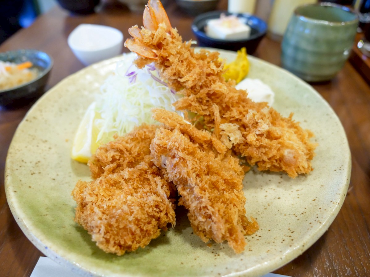 ささみ・エビフライ定食