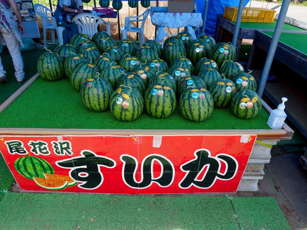笹原西瓜農園 陳列されたスイカ
